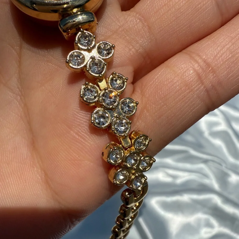 Classic Panthere Vintage classy Gold Chain Bracelet Zircon/waterproof